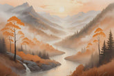 Mountain landscape wallpaper with natural textures and peaceful vibe